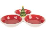 Ciotola Decorativa Clayre & Eef 26X26X10 Cm In Vetroceramica Bianca E Rossa
