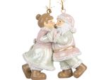 Targhetta Natalizia Clayre & Eef Babbo Natale 7X4X8 Cm Plastica Rosa