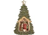 Clayre & Eef Decorazione Natalizia Con Illuminazione A Led Albero Di Natale Ø 15X25 Cm Plastica Verde