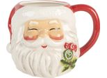 Tazza Clayre & Eef Babbo Natale 550 Ml In Vetroceramica Bianca E Rossa