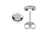 Paar Ohrstecker Jobo "Stern-Ohrringe", Silber (Silber 925), Ohrringe, Damen, 6,3Mm, Silber 925 (Sterlingsilber), 925 Silber Mit 14 Zirkonia