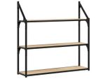Vidaxl Scaffale A Muro 3 Scomparti Rovere Sonoma 80X21X78,5 Cm Materiale A Base Di Legno
