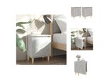 Vidaxl Comodini Con Gambe In Legno Massiccio 2 Pz. Grigio Cemento 40X30X50Cm - Comodini