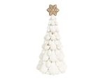 Clayre & Eef Decorazione Natalizia Albero Di Natale Ø 13X26 Cm Poliresina Bianca