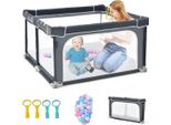 Box Per Bambini Quadrato 124 X 124 Cm Recinto Da Gioco Grande Grigio Scuro