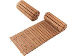 Vialetto Da Giardino In Legno 245 X 55 X 2 Cm Passerella Esterna Diritta Arrotolabile Resistente Alle Intemperie