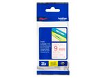 Brother TZE222 Tze-222 Cassetta Di Scrittura - Laminata, 9 Mm X 8 M, Rosso Su Bianco