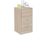 Comodino Moderno In Legno Olav Con 3 Cassetti