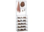 Herzberg Appendiabiti Segmentato Con Scarpiera A 5 Ripiani - 60X173 Cm