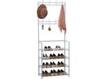 Herzberg Appendiabiti Segmentato Con Scarpiera A 4 Ripiani - 60X155 Cm