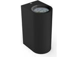 Applique Led Da Esterno IP44 Nero Moderno Con 2 GU10 5W 400Lm, Luce Bianca Calda 3000K, Luce Verso L'alto E Verso Il Basso, Impermeabile, Doppio Fascio Di Luce