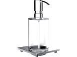 Distributeur De Savon Liquide De Liaison Emco Pour Garde-Corps, Transparent, Verre Cristal, Pompe Doseuse MéTal, Env. 240 Ml, Chromé, 182100105, 182100105