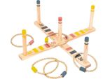 Gioco Del Lancio Degli Anelli In Legno - Gioco Educativo All'aperto Per Bambini