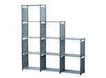 Herzberg Scaffale Per Libri Con Scaffale Per Scale A 9 Strati - 125X125 Cm Grigio