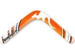 Boomerang Fan Boomerang In Legno A Sinistra 28Cm Bianco-Arancio 25M Distanza Di Lancio