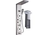 Pannello Doccia, Funzione Pioggia E Cascata, Luce Led Con Indicazione Della Temperatura, S8006 Nichel Spazzolato