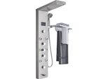 Pannello Doccia, Funzione Pioggia E Cascata, Luce Led Con Indicazione Della Temperatura, S8009 Nichel Spazzolato