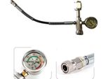 Manometro, 4500 Psi, Tubo Flessibile Da 60 Cm, Filettatura Di Uscita Da 8 Mm, Connettore Rapido Da 1/2, Struttura A Sfera