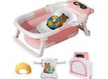 Bagnetto Per Bambini, Display Della Temperatura, Design Pieghevole, Tipo 3 Rosa