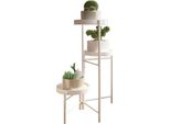 Supporto Per Piante, Design Moderno, Salvaspazio, Bianco 3 Parti