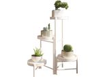 Supporto Per Piante, Design Moderno, Salvaspazio, Bianco 4 Parti