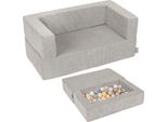 Kiddymoon Divano Per Bambini Divano In Schiuma Morbida Per Bambini Divano Modulare Leggero Versatile Rivestimento Rimovibile Perfetto Per Giocare Imparare E Rilassarsi, Grigio Chiaro: Beige Pastello/Verde Grigio/Giallo Pastello/Bianco