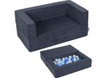 Kiddymoon Divano Per Bambini E 100 Palline/7Cm Per Bambini Divano In Schiuma Morbida Divano Leggero E Modulare Divano Versatile E Rimovibile Perfetto Per Giocare, Imparare E Rilassarsi, Blu Scuro: Blu Bambino/Blu/Perla