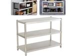 Scaffale Da Cucina, Acciaio Inox, 3 Ripiani, Dimensioni 80X40X80 Cm, Carico Massimo 30 Kg, Montaggio Semplice