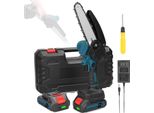 Mini Motosega Elettrica, Design A Batteria, Impugnatura Ergonomica, Blu Con Scatola, Eu