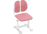 Sedia Da Scrivania Per Bambini Costway, Regolabile In Altezza 29,5-37,5 Cm, Sedia Da Scrivania Per Bambini Con Schienale, Sedia Da Ufficio, Sedia Per Bambini Da 3+, Rosa