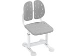 Sedia Da Scrivania Per Bambini Costway, Altezza Regolabile 29,5-37,5 Cm, Sedia Da Scrivania Per Bambini Con Schienale, Sedia Per Bambini Da 3+, Grigio