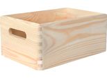 Creative Deco 4X Grande Scatola In Legno | 30 X 20 X 13 Cm | Scatole Con Maniglie Cassetta Conteniore Portaoggetti Portagiochi | Per Decoupage