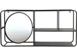 Scaffale A Muro Industriale - Metallo Con Specchio - Mensola A Muro - Nero 100 Cm