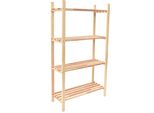 Rojaplast Scaffale In Legno 120 × 75 × 30 Cm, 4 Ripiani