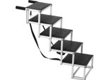 Succebuy Gradini Per Cani Per Auto, Ampia Rampa Per Cani Pieghevole A 5 Gradini. Alluminio Leggero, Superficie Antiscivolo, Supporta 150 Libbre, Portatile Per Auto, Suv, Camion