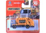 Matchbox 2023 - Modello Di Autocarro Della Spazzatura Garbage King Arancione 2022 61/100