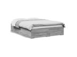 Vidaxl Struttura Letto Con Cassetti Grigio Sonoma 120X200 Cm In Materiale Ligneo