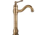 Rubinetto Per Lavabo, Monocomando, Cartuccia In Ceramica, Ottone Antico Alto