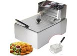 Friggitrice, 2500W, Capacità 6L, 220V/50Hz, Intervallo Di Temperatura 60-200℃, Struttura In Acciaio Inox