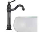 Miscelatore Per Lavabo, Monocomando, Cartuccia Ceramica, Nero Alto