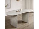 Wohnling Tavolo Da Pranzo 180X90X75 Cm Mango Legno Massiccio Tavolo Da Pranzo Bianco Tavolo Da Cucina Retrò Solido A Forma Di Rene Tavolo In Legno Sala Da Pranzo Grande Tavolo Da Pranzo In Legno