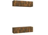 Vidaxl Mobili Tv A Parete 4 Pz. Rovere Fumé 60X30X30 Cm Materiale A Base Di Legno