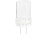 Porta Tea Light Vintage Shabby Chic In Metallo Bianco Ø5,5Cm H8Cm Set Di 4