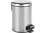 Kosmetikeimer WENKO Leman, silber (edelstahlfarben), B:17cm H:25cm T:22,5cm, Stahl, Mülleimer, Kosmetikeimer