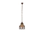Eglo Jadida, Lampada A Sospensione Vintage, Lampada A Sospensione In Acciaio In Rame Antico E Vetro Colorato, Lampada Da Tavolo, Lampada Da Soggiorno, E27, Ø 22 Cm