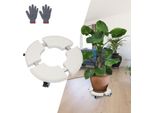 Jiubiaz Carrello Per Piante Rotondo Ø 38-52Cm Carrello Per Fiori Regolabile Tavola Rotante Carrello Per Piante Da Esterno 360 ° Ruote Fino A 200 Kg Per Il Giardino Di Casa Vaso Di Fiori Bianco