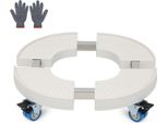Swanew Carrello Per Piante Rotonde Ø 38-52Cm Carrello Per Fiori Regolabile Tavola Rotante Carrello Per Piante Da Esterno A 360° Ruote Fino A 300 Kg Per Il Giardino Di Casa Vaso Di Fiori Bianco