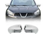 Calotte Degli Specchietti Retrovisori Per Nissan Qashqai J10 2006-2014 Cromo Abs Argento