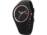 Quarzuhr ICE-WATCH ICE glam - S37 - 3H, schwarz, Armbanduhren, Damen, Armbanduhr, Damenuhr, Silikonarmband, analog