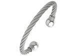 Armspange Jobo "Offener Armreif", Edelstahlfarben, ArmbäNder, Damen, Edelstahl, Armspange, Edelstahl 17 Cm